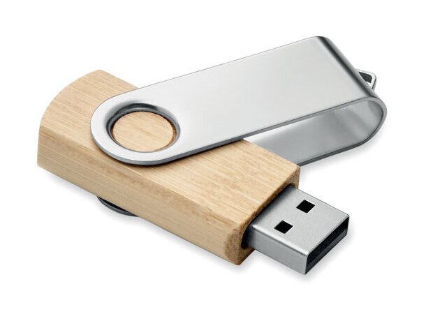 USB de bambú Techmate 16GB Madera detalle 2