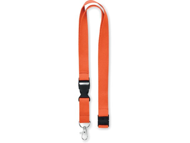 Lanyard con mosquetón 20mm Lannycot Naranja detalle 9