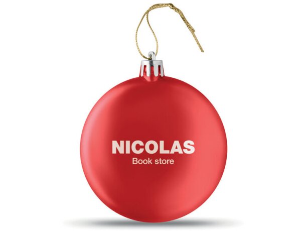 Bola de Navidad plana Lia Ball Rojo detalle 2