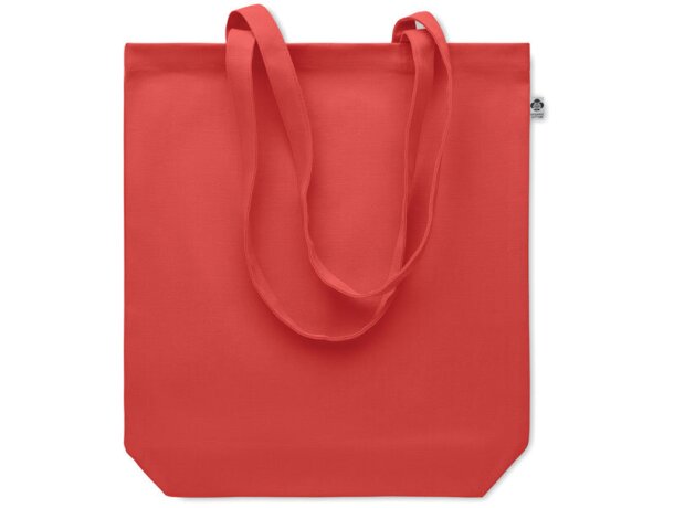 Bolsa de algodón asas largas orgánico 270 g/m2 Coco Rojo detalle 4