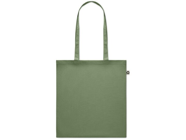 Bolsa asas largas algodón reciclado pre-consumo 140 g/m2 Zoco Colour Verde detalle 5