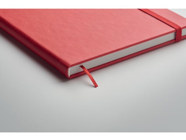 Libretas con banda elastica en pu Rojo detalle 13