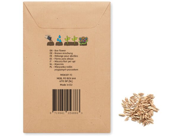 Mezcla semillas de flores de abeja de papel Seedlopebee Beige detalle 1