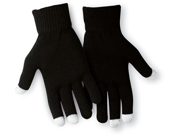 Guantes para pantallas táctiles de colores negro barato