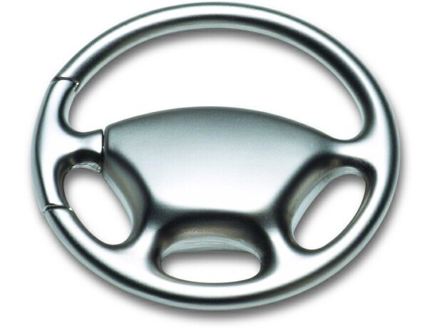 Llavero personalizado con diseño de volante personalizado plateado mate Llavero personalizado con diseño de volante personalizado plateado mate