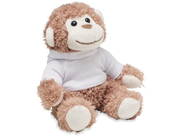 Peluche personalizado Lenny mono con sudadera blanca PET 13 cm Blanco detalle 3