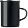 Taza metal con capa de esmalte Silver Negro detalle 2