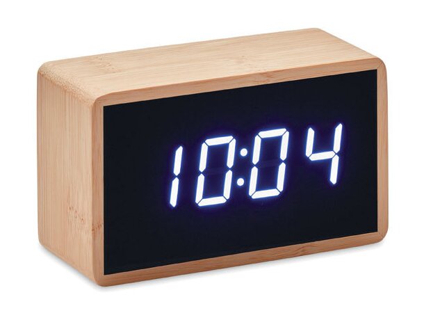Reloj despertador y temperatura Miri Clock Madera detalle 2