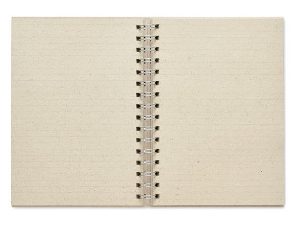 Libreta anillas A5 papel hierba Grass Book Beige detalle 1