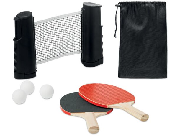 Conjunto de tenis de mesa Ping Pong Negro detalle 5