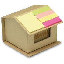 Set de notas adhesivas en forma de casita beige