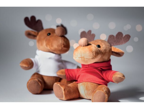 Peluches para bordar personalizable Rudolph con sudadera con capucha Rojo detalle 3