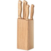 Set cuchillos gourmet acero inoxidable madera