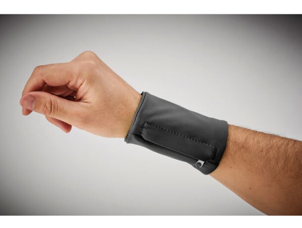 Muñequera lycra y cremallera Loopband Negro detalle 3