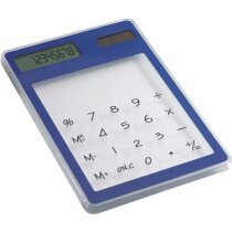 Calculadora plana solar azul