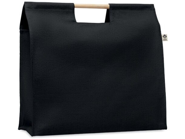 Bolsa ecológica asas de bambú 100% algodón 360 g/m2 Beige detalle 9