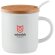 Tazas personalizadas cerámica con cuchara y tapa de bambú Kenya Blanco detalle 4