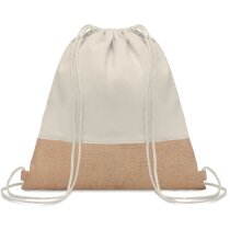 Bolsa cuerdas India sarga algodón 160 gr/m² yute natural 38x41
