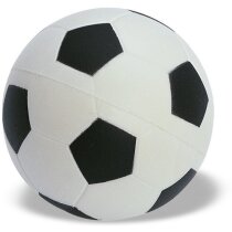 Antiestrés pelota de fútbol blanco y negro grabada