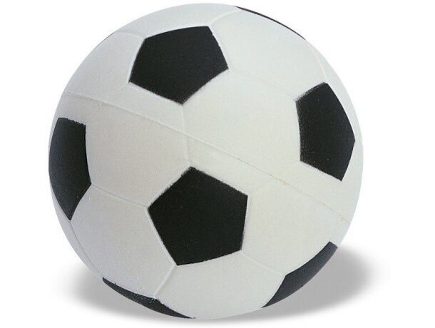 Antiestrés pelota de fútbol blanco y negro grabada