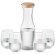 Set de bebida de cristal incluye 4 vasos y jarra