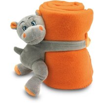 Manta polar con hipopótamo de peluche naranja Manta polar con hipopótamo de peluche naranja