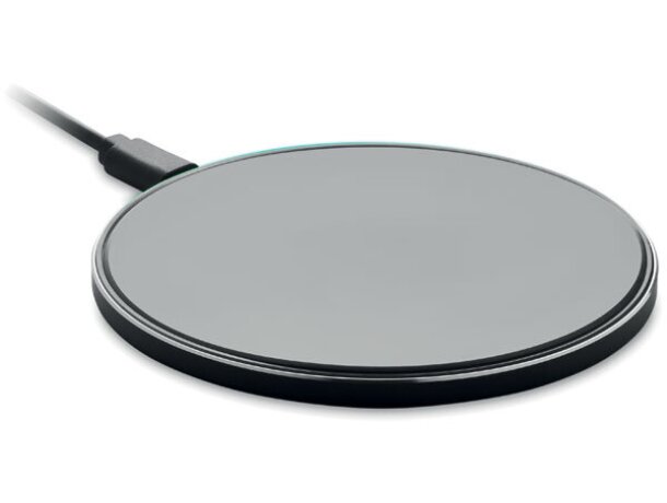 Cargador inalámbrico con logo RESS cristal templado aluminio 10W Blanco detalle 6