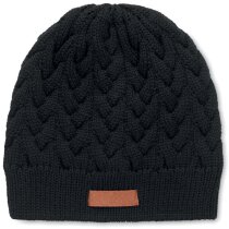 Gorros de lana de punto con parche