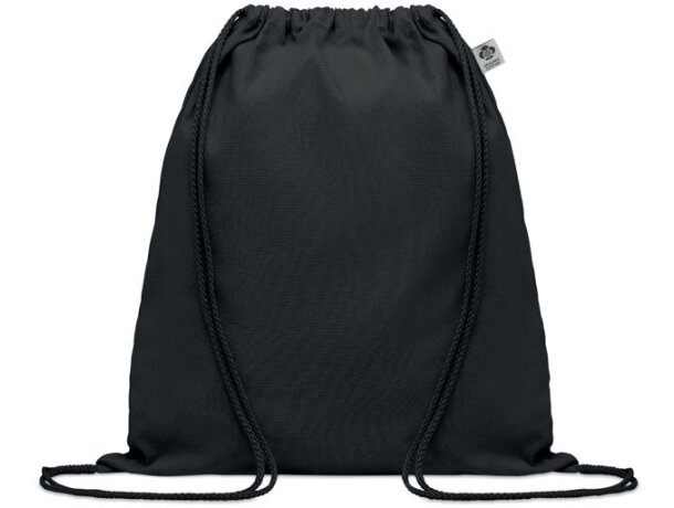 Mochila saco personalizada algodón orgánico Yuki Colour Azul celeste detalle 18