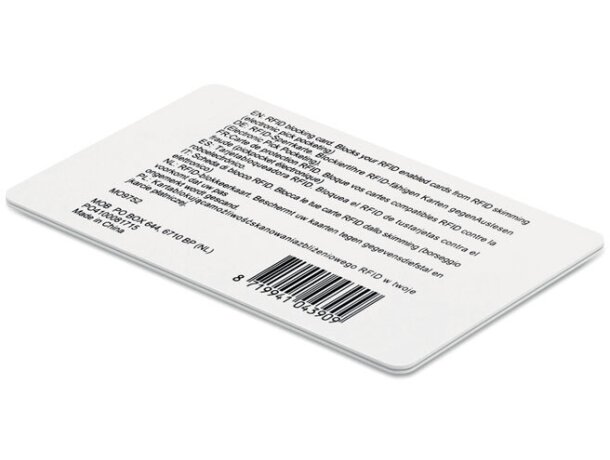 Tarjeta rfid de bloqueo plástico Blocking Blanco detalle 1