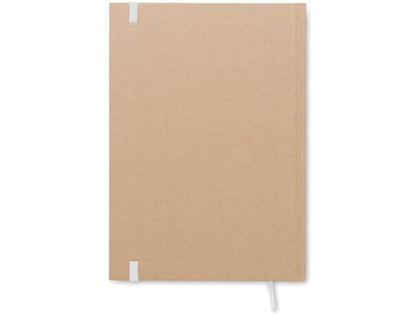 Libreta banda elastica con hojas a rayas y marcapáginas cartón reciclado Musa Blanco detalle 12