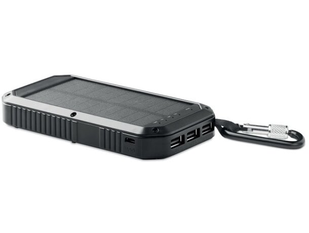 Cargador solar de 8000 mAh Powereight Negro detalle 1