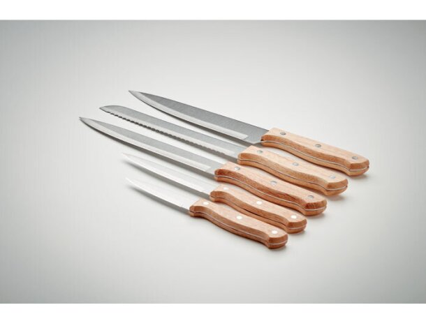 Juego cuchillos Gourmet Madera detalle 6