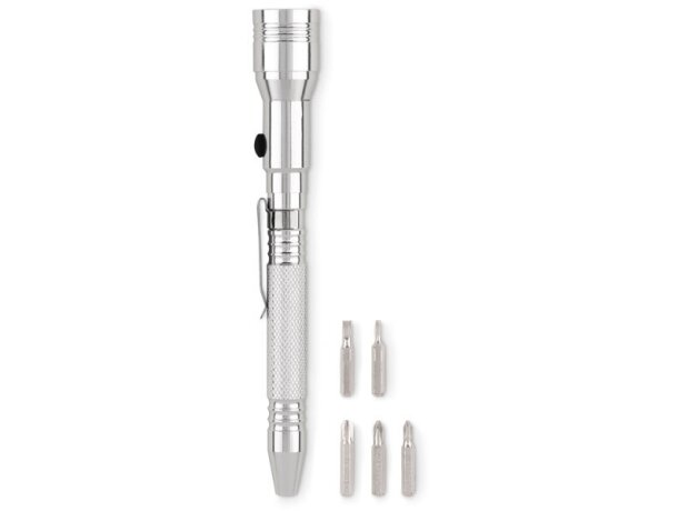 Linterna de aluminio Lampio Torch Plateado detalle 4
