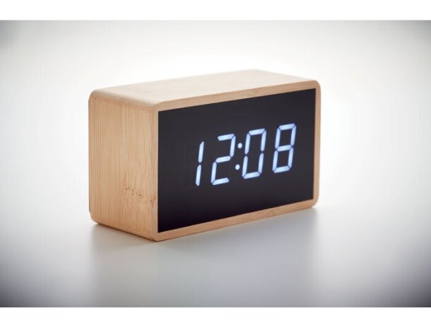 Reloj despertador y temperatura Miri Clock Madera detalle 6