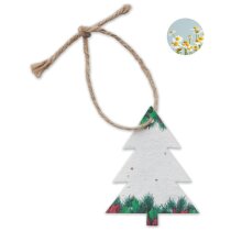 Adorno de árbol navideño bicolor de papel