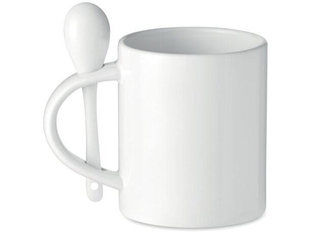 Taza cerámica subli. 300ml Sublim Spoon Blanco detalle 2