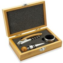 Set de vino personalizado Sonoma bambú natural