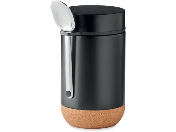 Tarro térmico de acero con cuchara Plateado mate detalle 6