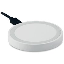 Cargador inalámbrico Qi circular ABS con LED
