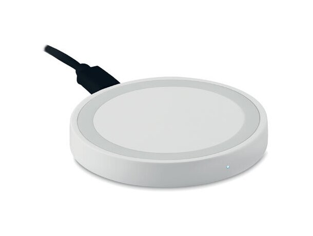 Cargador inalámbrico Qi 10W con LED indicador acabado ABS Negro detalle 3