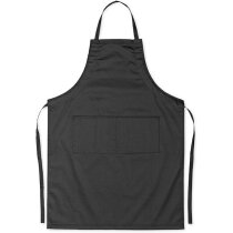 delantal de cocina con cordón ajustable personalizado negro