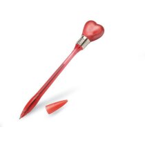 Bolígrafo corazón con luz rojo Bolígrafo corazón con luz rojo