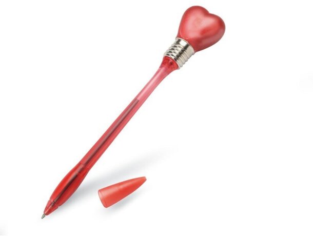 Bolígrafo corazón con luz rojo