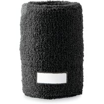 Muñequera fabricada en poliester negra Muñequera fabricada en poliester negra