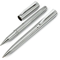 conjunto de bolígrafo y roller personalizado plateado brillante conjunto de bolígrafo y roller personalizado plateado brillante