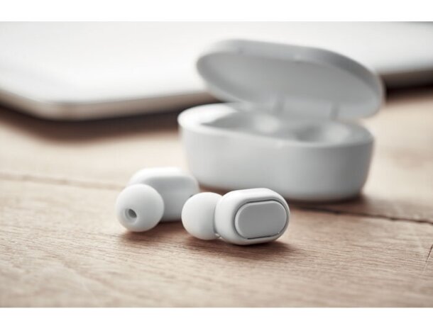 Auriculares personalizados Rwing inalámbricos TWS 5.0 ABS reciclado Blanco detalle 3