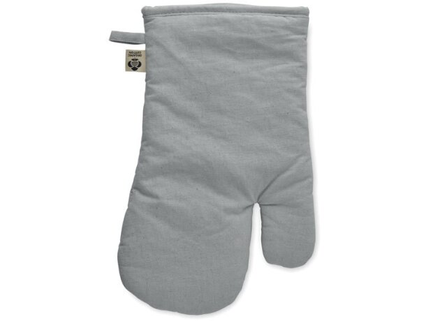 Manopla de cocina con asa para colgar 100% algodón orgánico Nevon Gris claro detalle 4