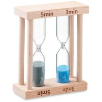 Reloj arena doble madera natural con cronómetro