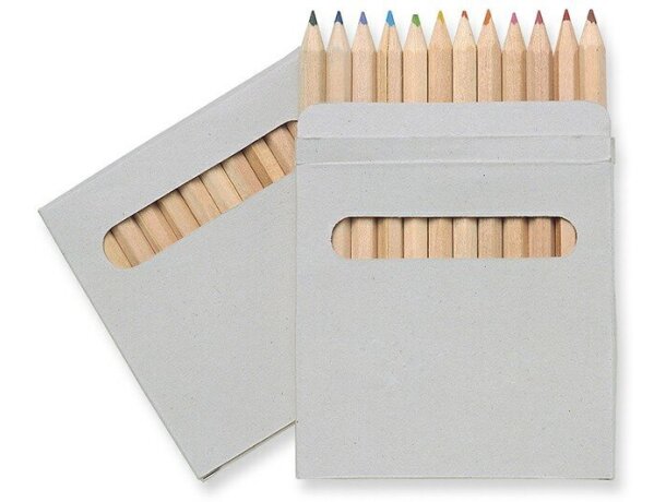Estuche de cartón con 12 lápices marron Estuche de cartón con 12 lápices marron